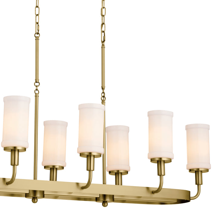 Kichler Canada - 52453NBR - Eight Light Linear Chandelier - Vetivene - Natural Brass