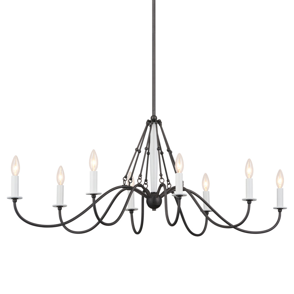 Kichler Canada - 52457AVI - Eight Light Linear Chandelier - Freesia - Anvil Iron