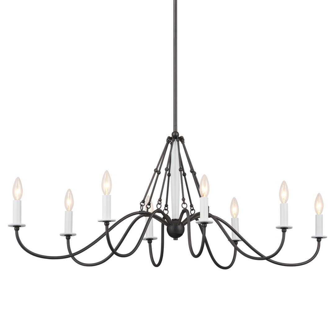 Kichler Canada - 52457AVI - Eight Light Linear Chandelier - Freesia - Anvil Iron
