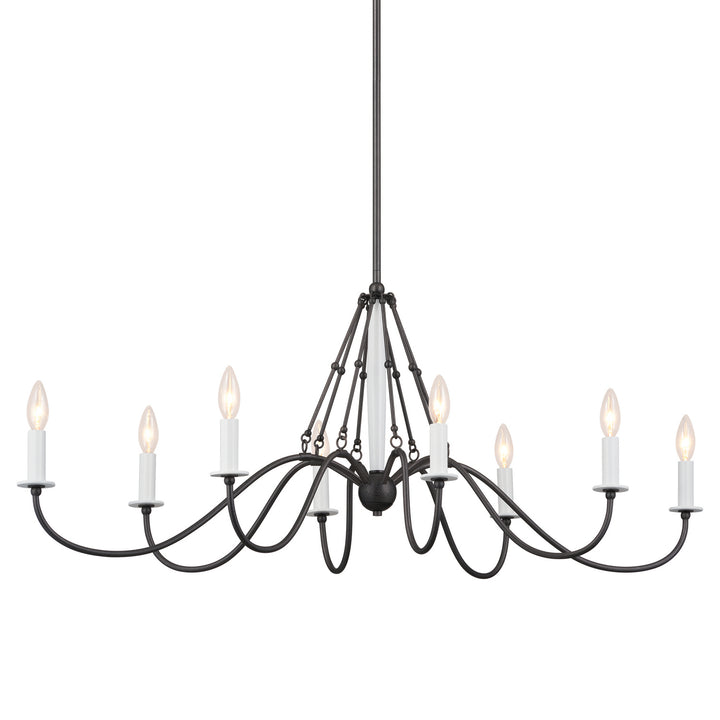 Kichler Canada - 52457AVI - Eight Light Linear Chandelier - Freesia - Anvil Iron