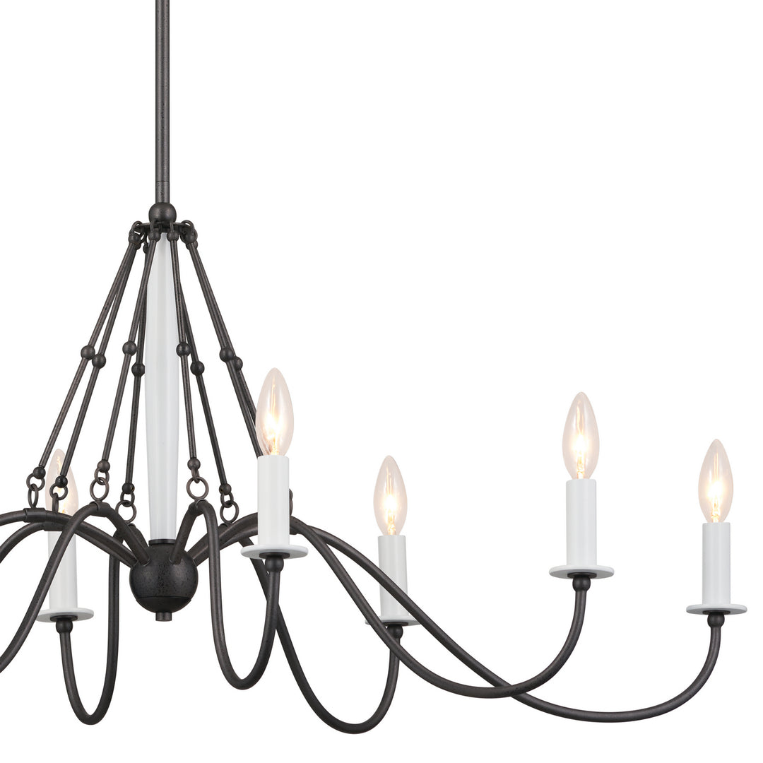Kichler Canada - 52457AVI - Eight Light Linear Chandelier - Freesia - Anvil Iron