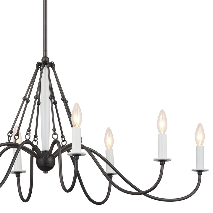 Kichler Canada - 52457AVI - Eight Light Linear Chandelier - Freesia - Anvil Iron