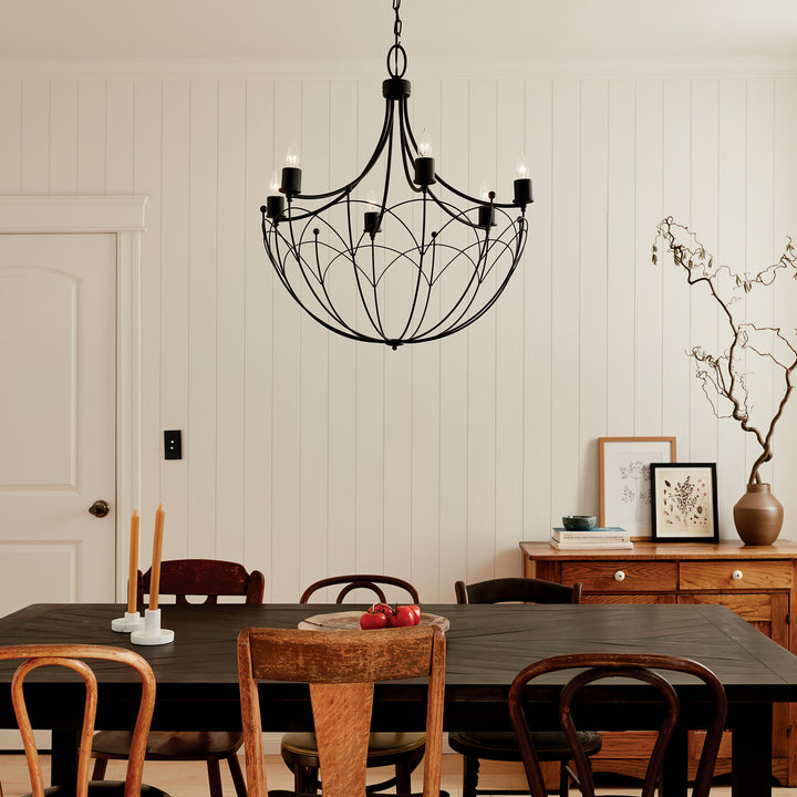 Kichler Canada - 52462BKT - Six Light Chandelier - Topiary - Textured Black