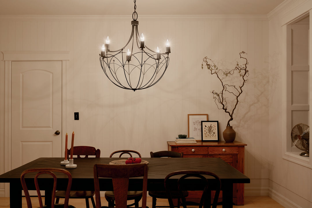 Kichler Canada - 52462BKT - Six Light Chandelier - Topiary - Textured Black