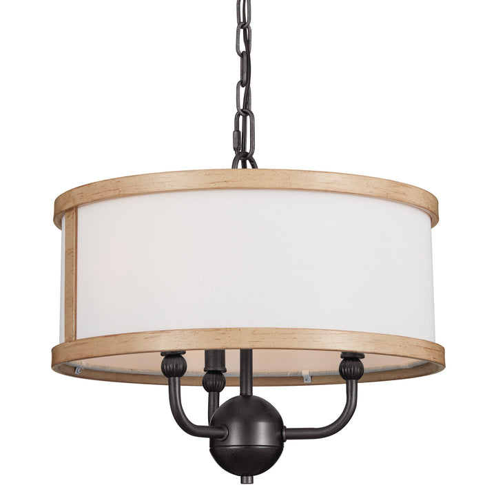 Kichler Canada - 52465AVI - Three Light Chandelier/Semi Flush - Heddle - Anvil Iron