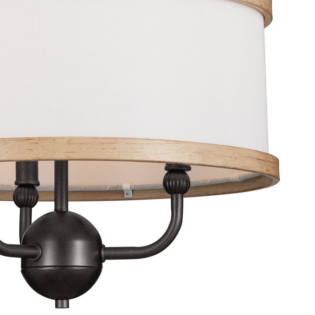 Kichler Canada - 52465AVI - Three Light Chandelier/Semi Flush - Heddle - Anvil Iron