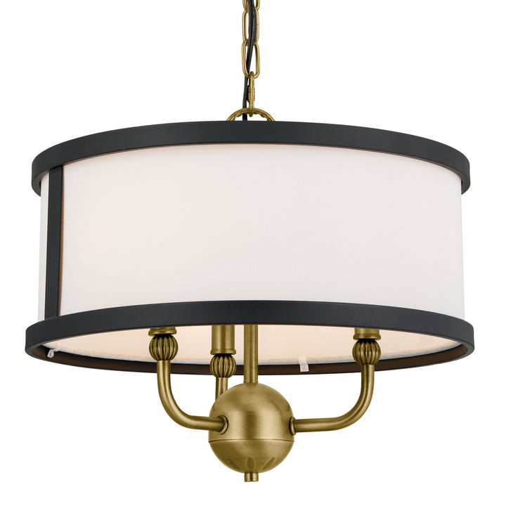 Kichler Canada - 52465NBR - Three Light Chandelier/Semi Flush - Heddle - Natural Brass