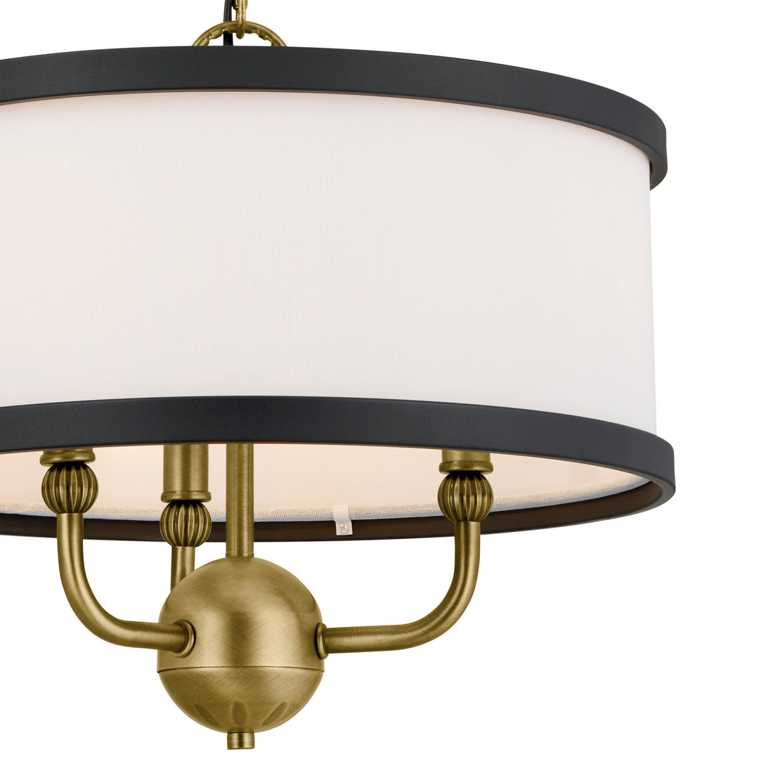 Kichler Canada - 52465NBR - Three Light Chandelier/Semi Flush - Heddle - Natural Brass