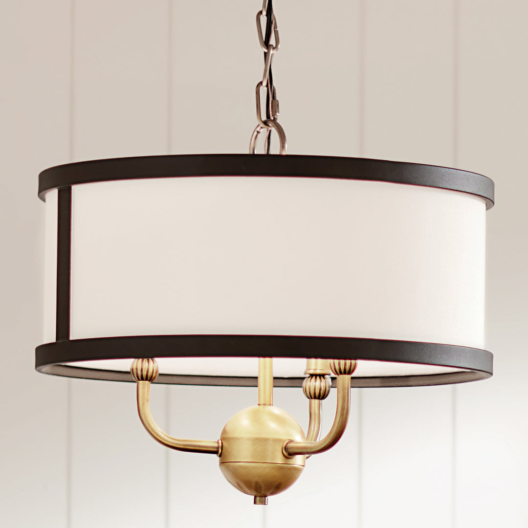 Kichler Canada - 52465NBR - Three Light Chandelier/Semi Flush - Heddle - Natural Brass