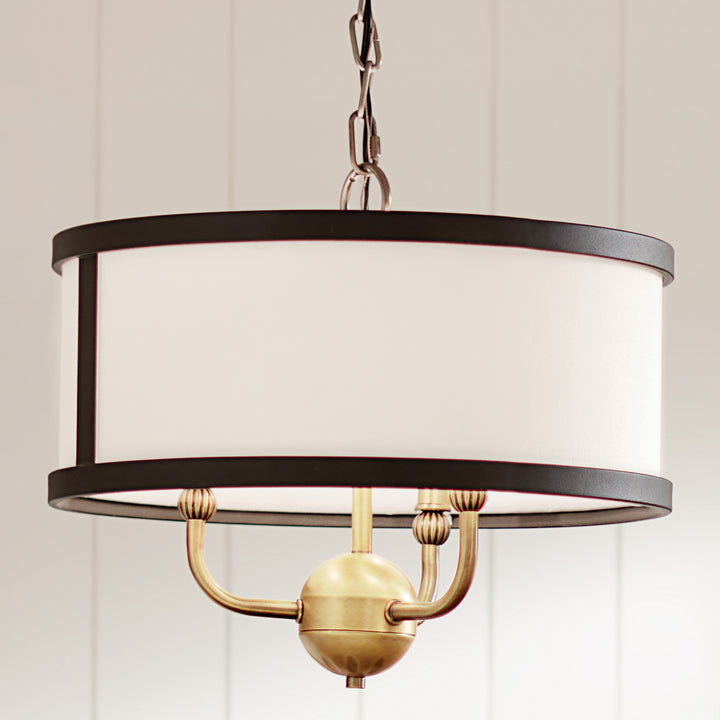 Kichler Canada - 52465NBR - Three Light Chandelier/Semi Flush - Heddle - Natural Brass