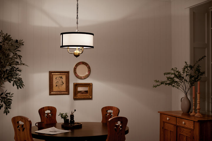 Kichler Canada - 52465NBR - Three Light Chandelier/Semi Flush - Heddle - Natural Brass