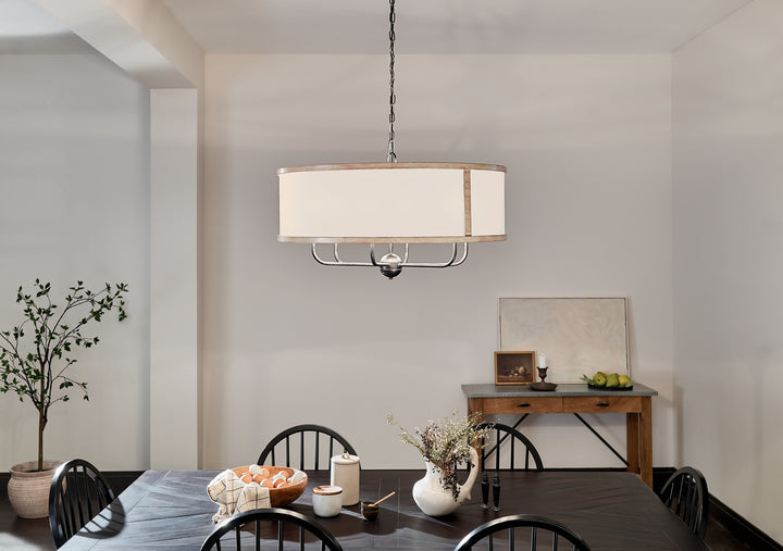 Kichler Canada - 52466AVI - Six Light Chandelier - Heddle - Anvil Iron