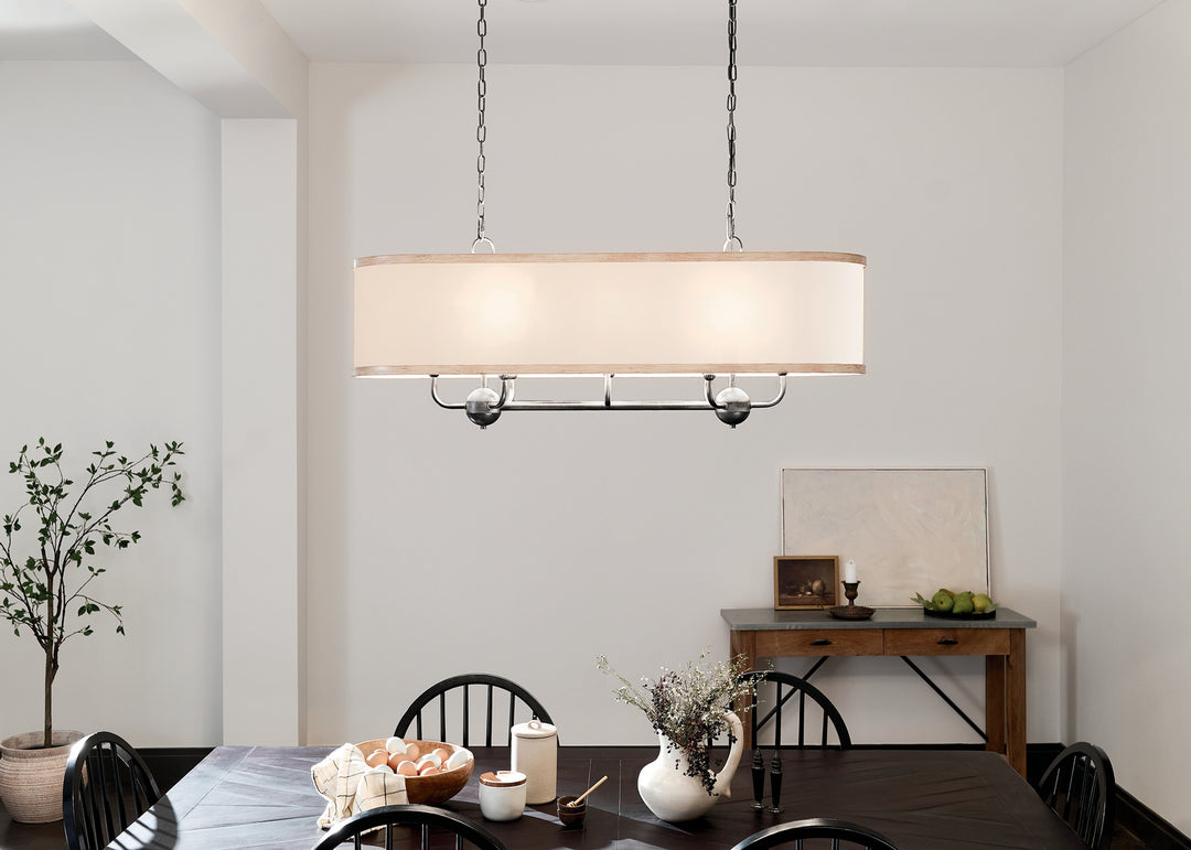 Kichler Canada - 52467AVI - Eight Light Linear Chandelier - Heddle - Anvil Iron