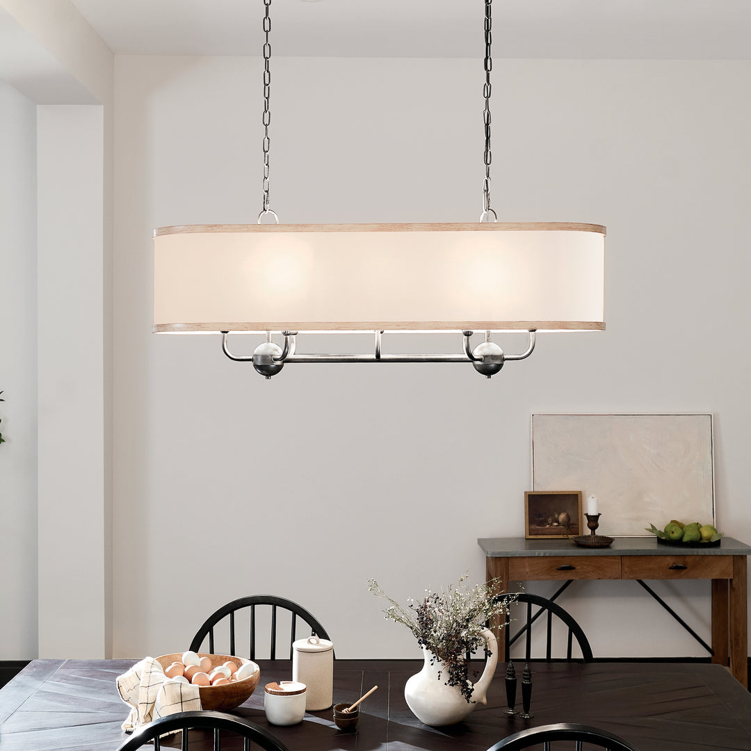Kichler Canada - 52467AVI - Eight Light Linear Chandelier - Heddle - Anvil Iron