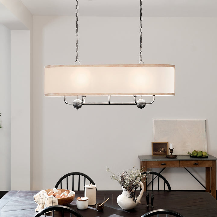 Kichler Canada - 52467AVI - Eight Light Linear Chandelier - Heddle - Anvil Iron