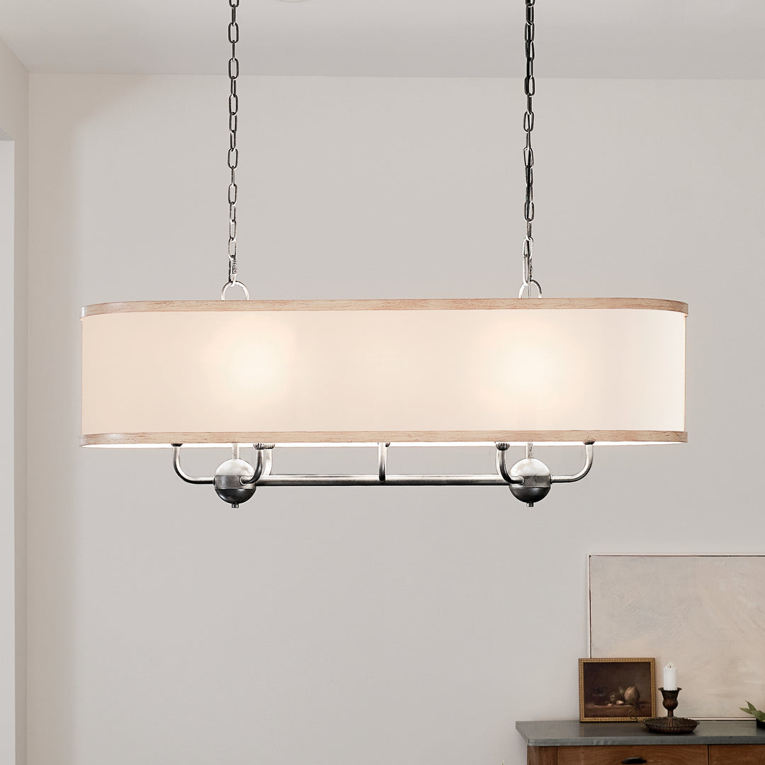 Kichler Canada - 52467AVI - Eight Light Linear Chandelier - Heddle - Anvil Iron