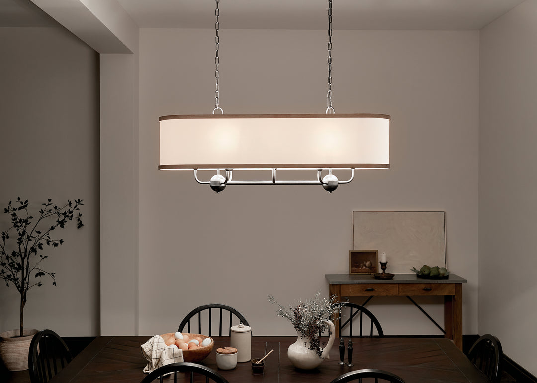 Kichler Canada - 52467AVI - Eight Light Linear Chandelier - Heddle - Anvil Iron