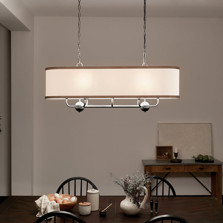 Kichler Canada - 52467AVI - Eight Light Linear Chandelier - Heddle - Anvil Iron
