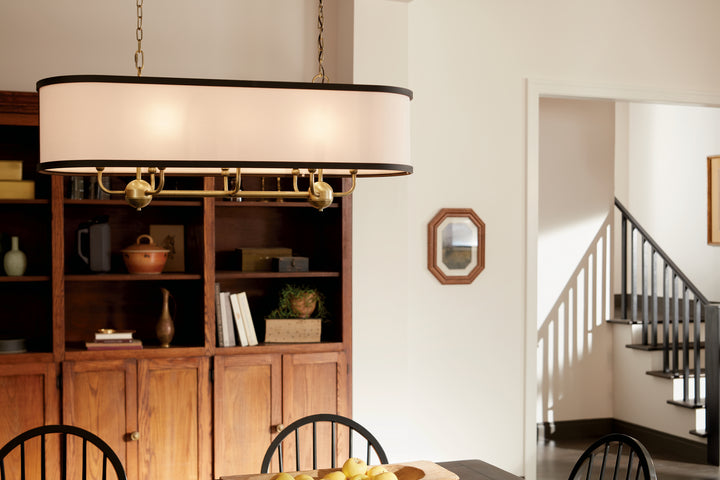 Kichler Canada - 52467NBR - Eight Light Linear Chandelier - Heddle - Natural Brass