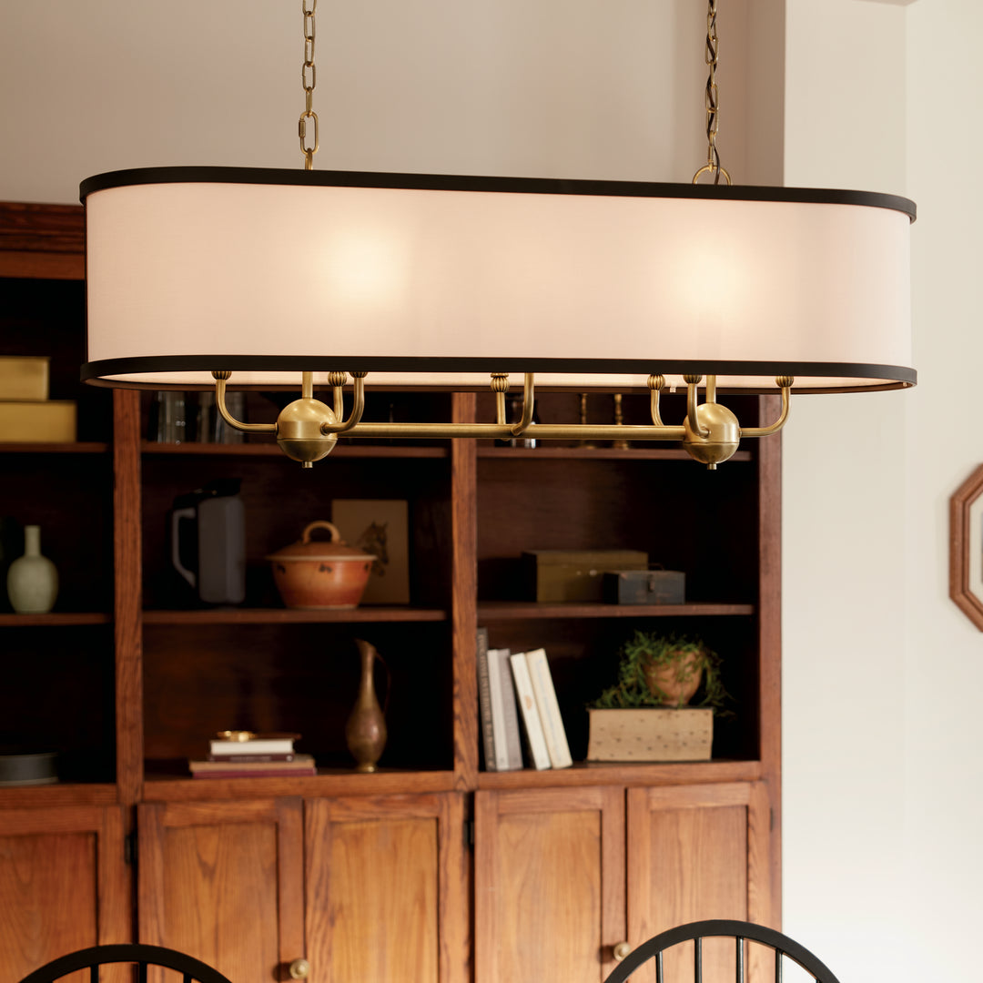 Kichler Canada - 52467NBR - Eight Light Linear Chandelier - Heddle - Natural Brass