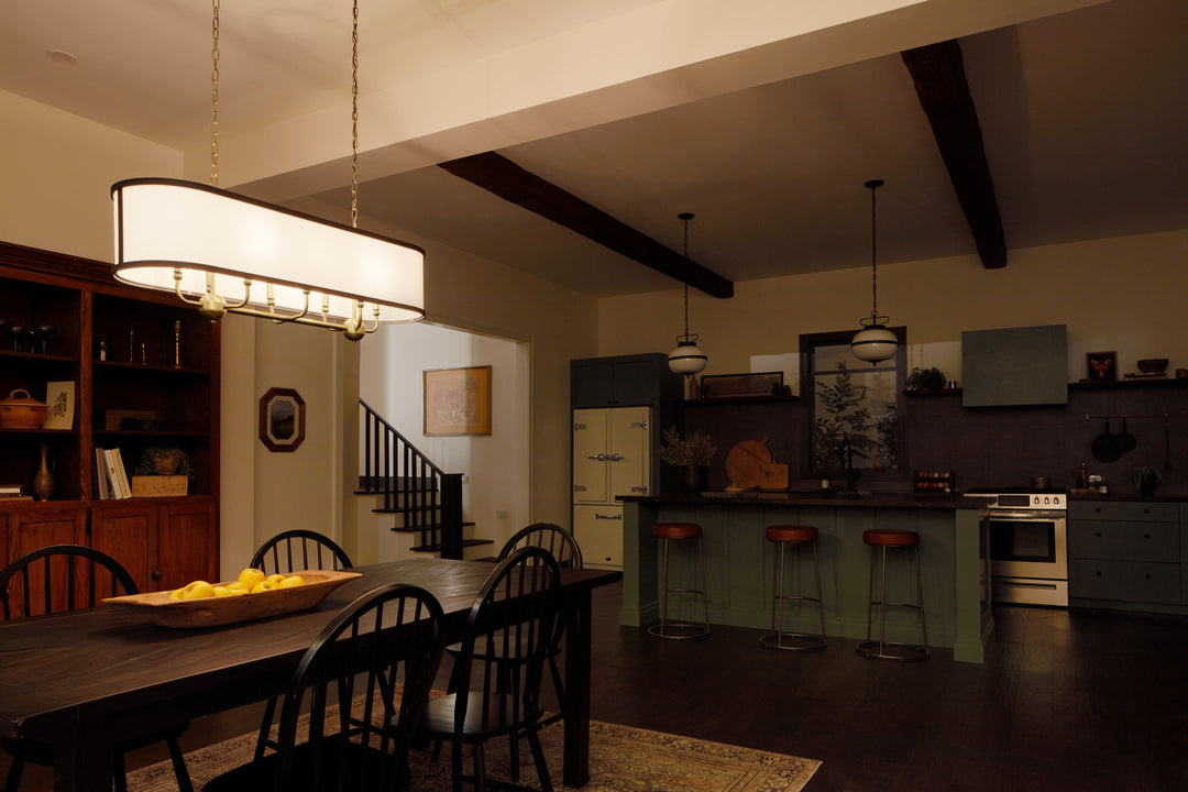 Kichler Canada - 52467NBR - Eight Light Linear Chandelier - Heddle - Natural Brass