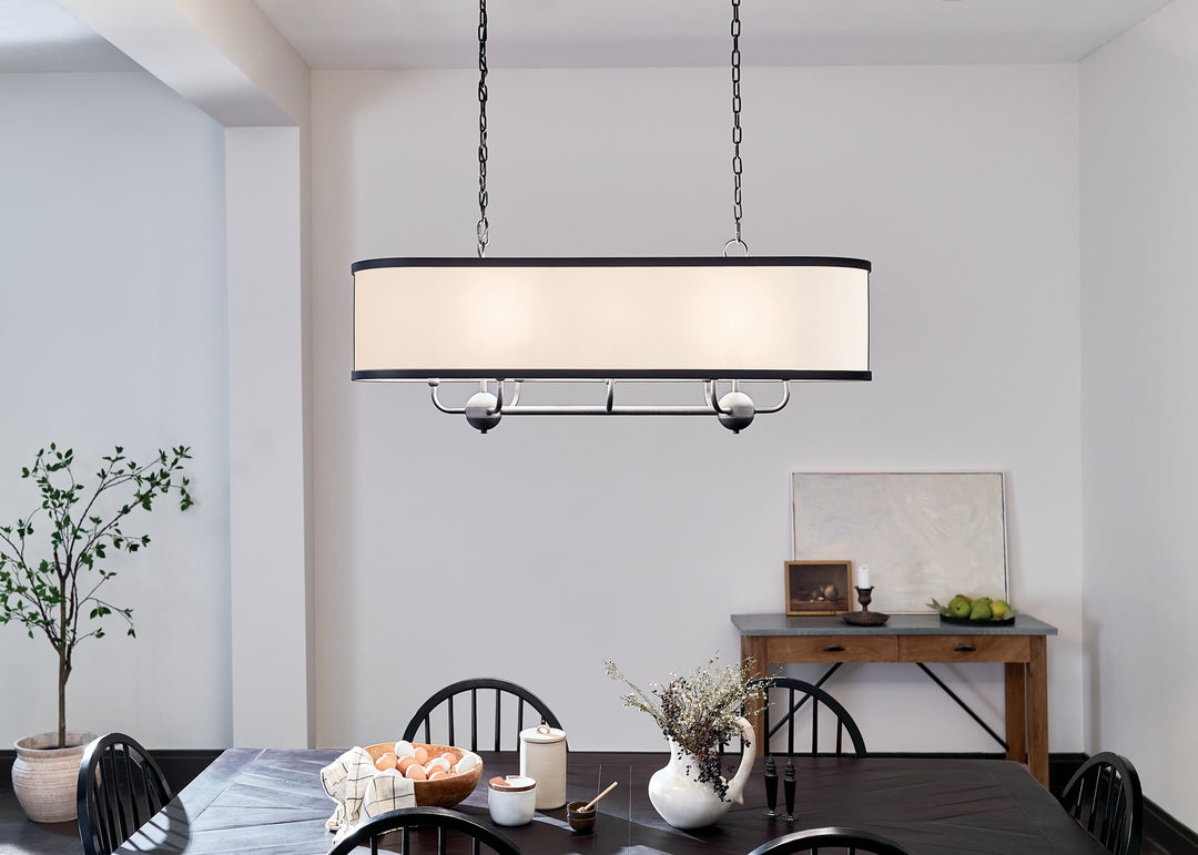 Kichler Canada - 52467BKT - Eight Light Linear Chandelier - Heddle - Textured Black