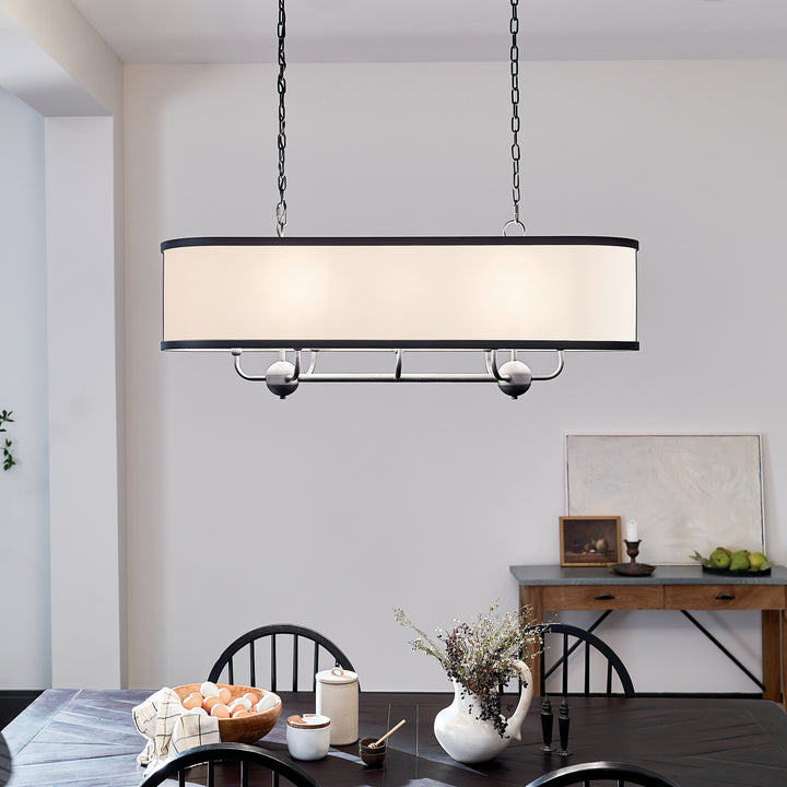 Kichler Canada - 52467BKT - Eight Light Linear Chandelier - Heddle - Textured Black