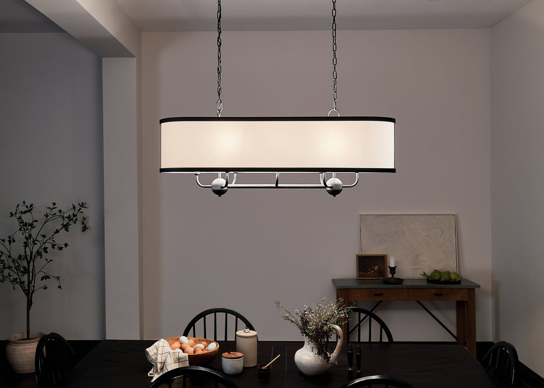 Kichler Canada - 52467BKT - Eight Light Linear Chandelier - Heddle - Textured Black