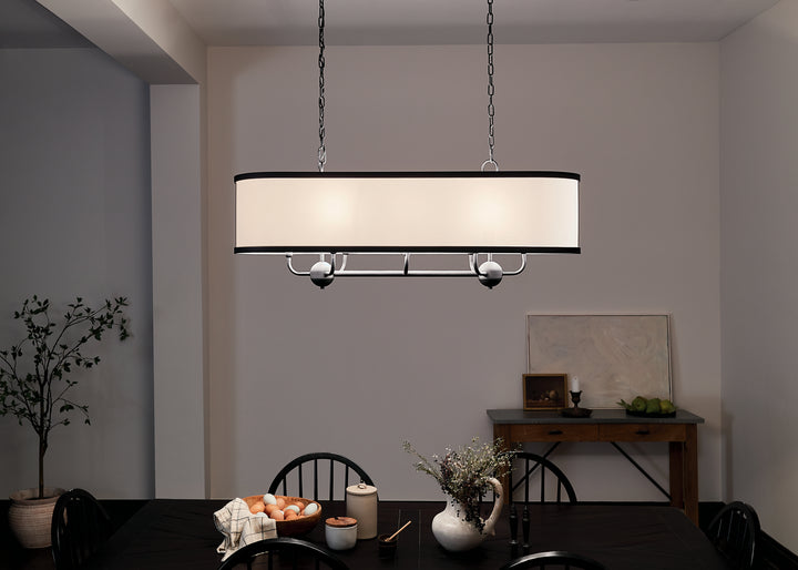 Kichler Canada - 52467BKT - Eight Light Linear Chandelier - Heddle - Textured Black