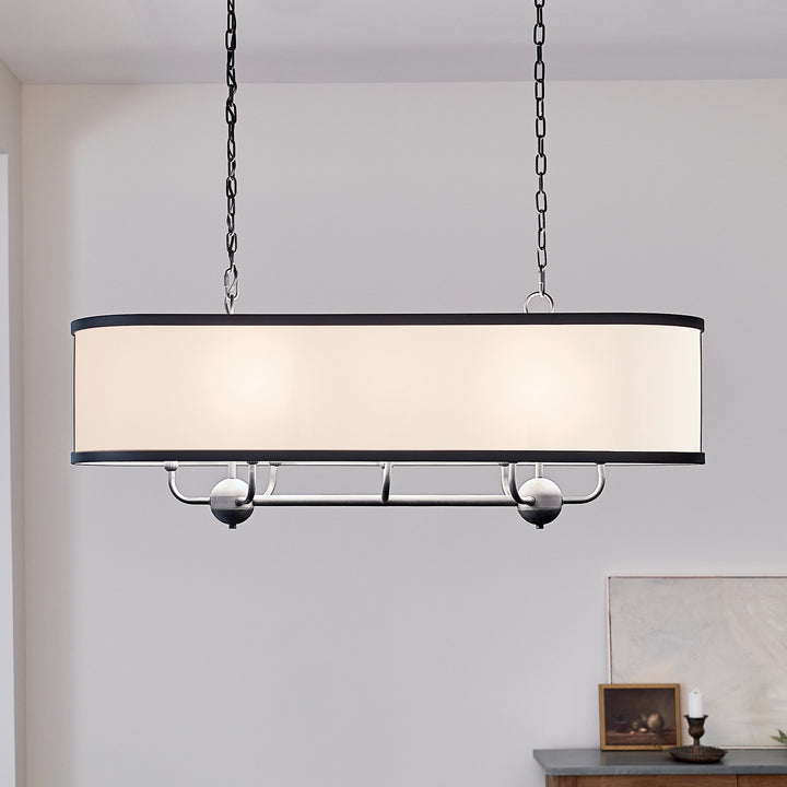 Kichler Canada - 52467BKT - Eight Light Linear Chandelier - Heddle - Textured Black