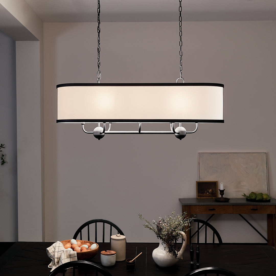 Kichler Canada - 52467BKT - Eight Light Linear Chandelier - Heddle - Textured Black