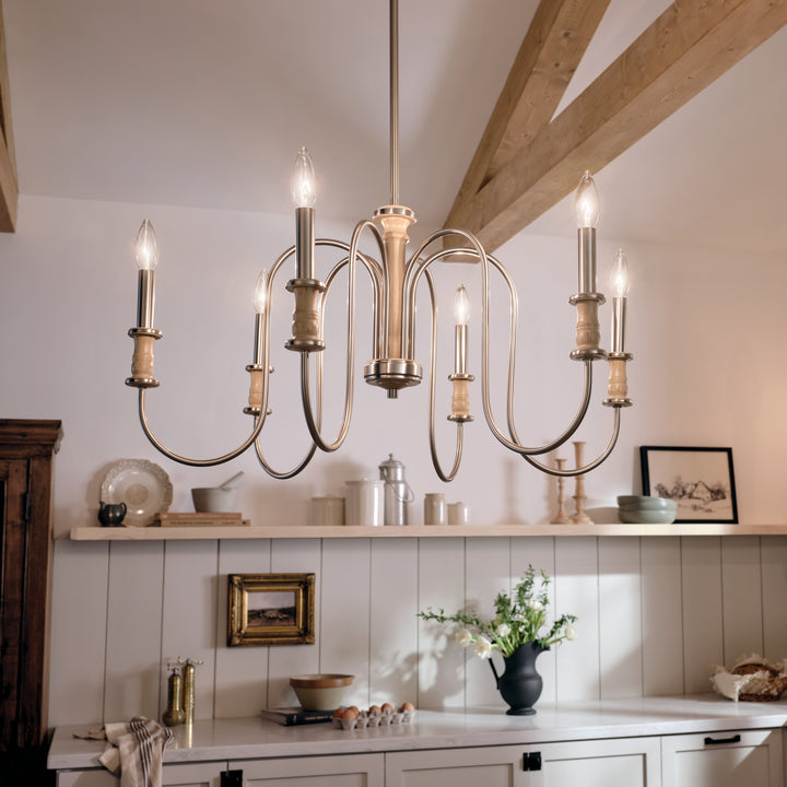 Kichler Canada - 52470NI - Six Light Chandelier - Karthe - Brushed Nickel