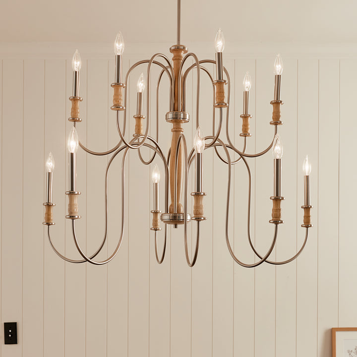 Kichler Canada - 52472NI - 12 Light Chandelier - Karthe - Brushed Nickel