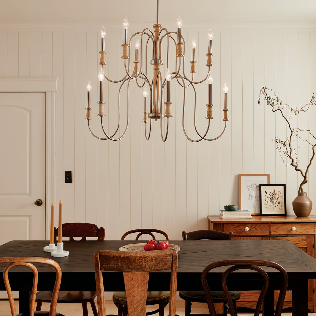 Kichler Canada - 52472NI - 12 Light Chandelier - Karthe - Brushed Nickel
