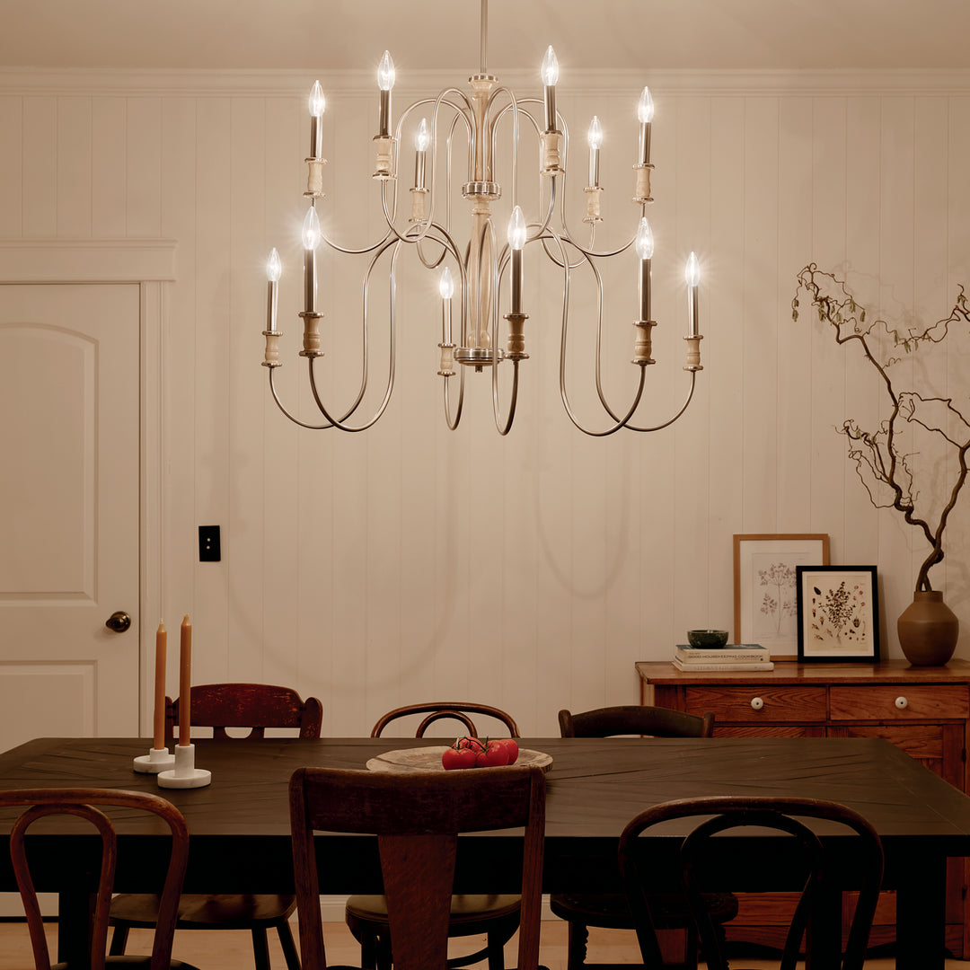 Kichler Canada - 52472NI - 12 Light Chandelier - Karthe - Brushed Nickel