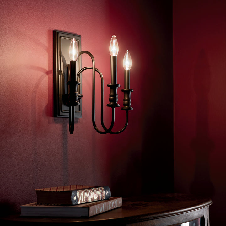 Kichler Canada - 52473BK - Three Light Wall Sconce - Karthe - Black