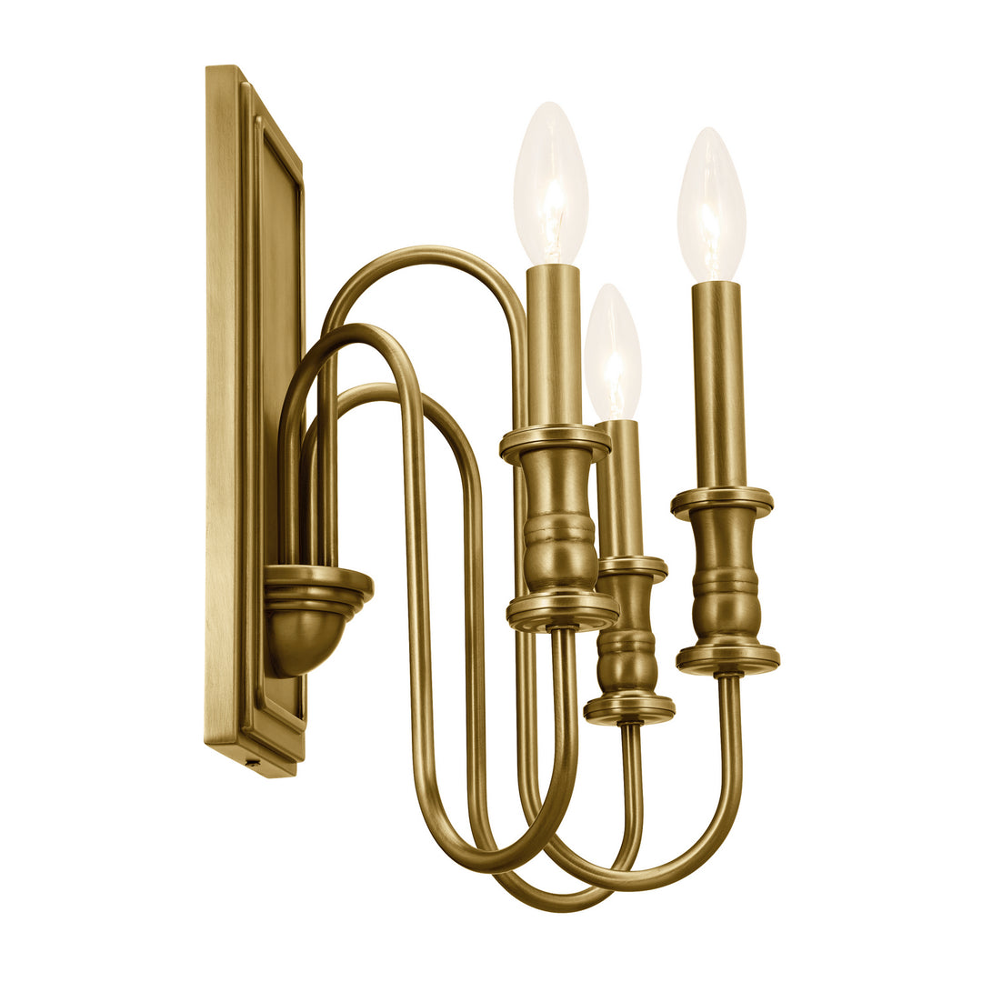 Kichler Canada - 52473NBR - Three Light Wall Sconce - Karthe - Natural Brass