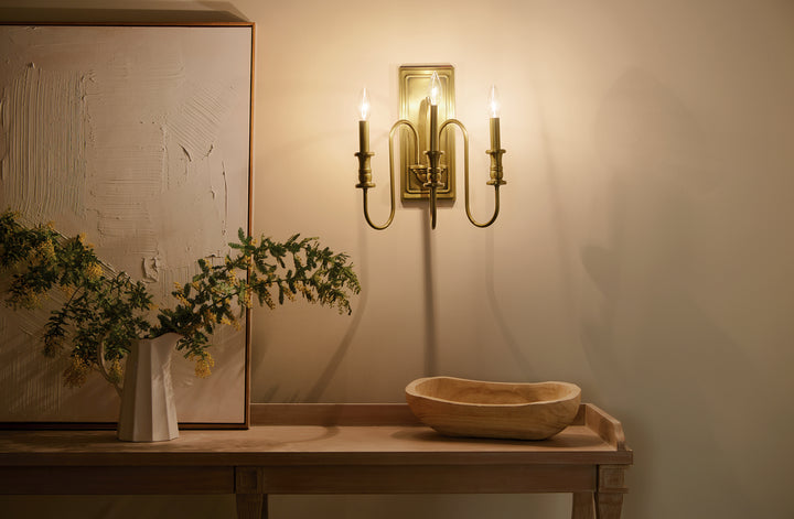 Kichler Canada - 52473NBR - Three Light Wall Sconce - Karthe - Natural Brass