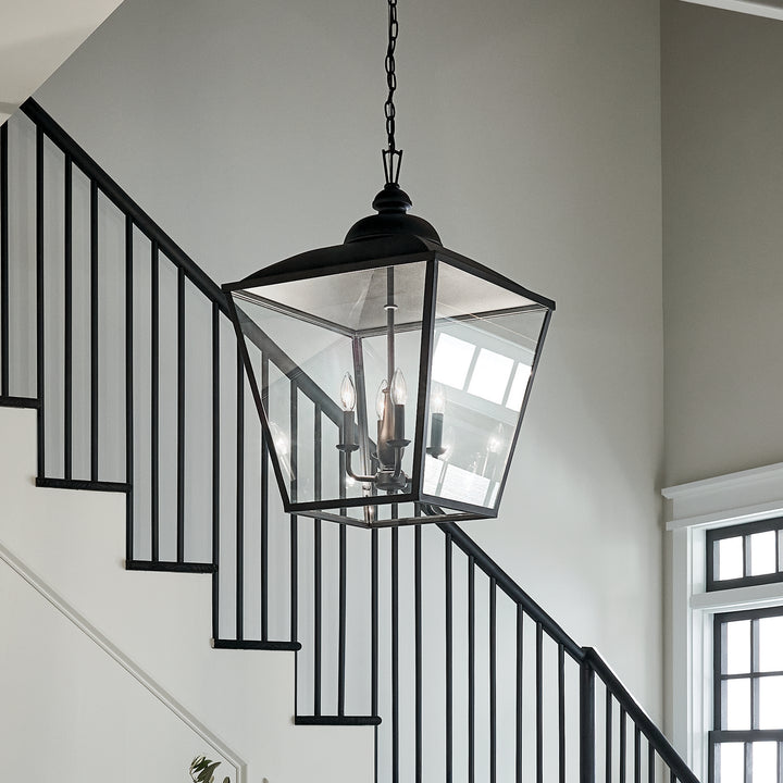 Kichler Canada - 52475BKT - Four Light Foyer Pendant - Dame - Textured Black