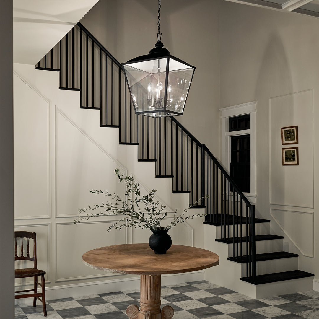 Kichler Canada - 52475BKT - Four Light Foyer Pendant - Dame - Textured Black