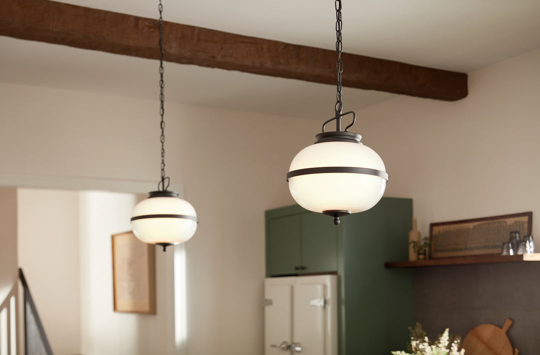 Kichler Canada - 52478BKT - Two Light Pendant - Opal - Textured Black