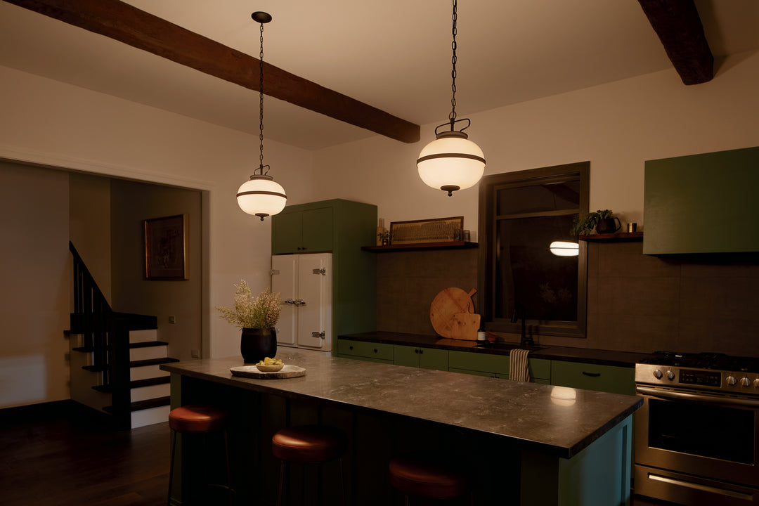 Kichler Canada - 52478BKT - Two Light Pendant - Opal - Textured Black