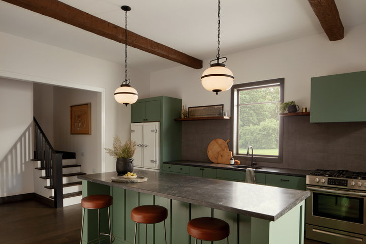 Kichler Canada - 52478BKT - Two Light Pendant - Opal - Textured Black