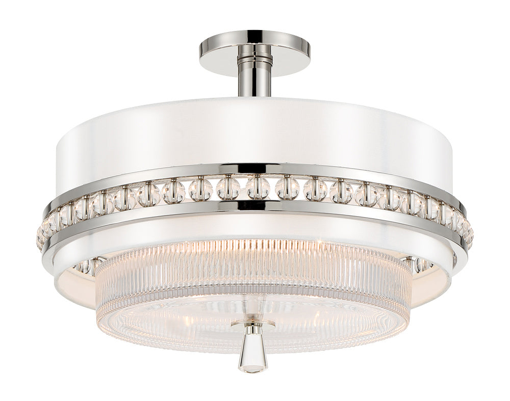 Metropolitan - N7383-613 - Three Light Convertible Semi Flush / Pendant - Sutton - Polished Nickel