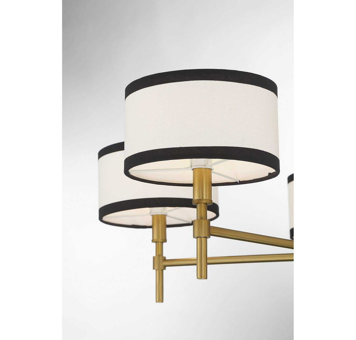 Meridian - M10011NB - Five Light Chandelier - Natural Brass