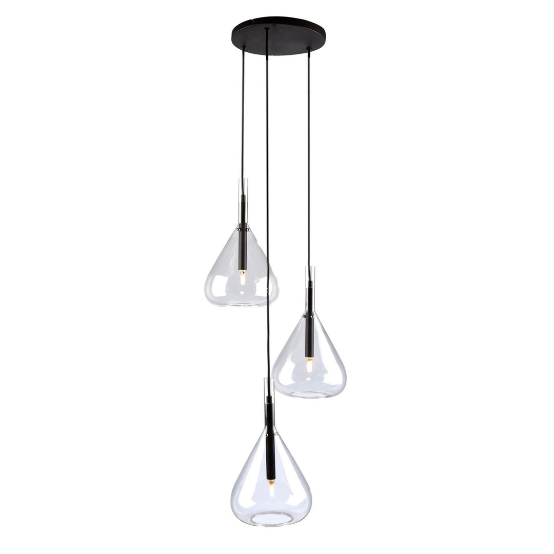 Artcraft Canada - AC11163BK - Three Light Pendant - Conic - Black