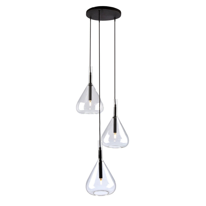 Artcraft Canada - AC11163BK - Three Light Pendant - Conic - Black