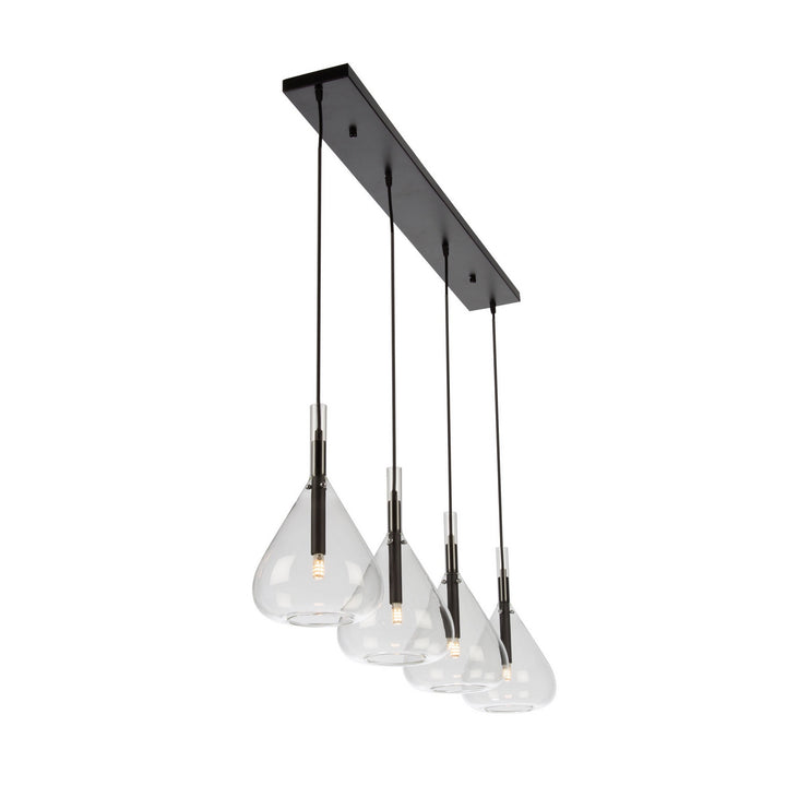 Artcraft Canada - AC11164BK - Four Light Island Pendant - Conic - Black