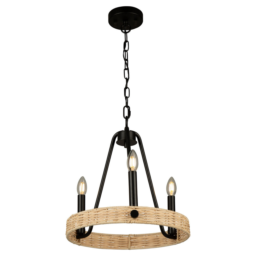 Artcraft Canada - AC11713BK - Three Light Chandelier - Perris - Black