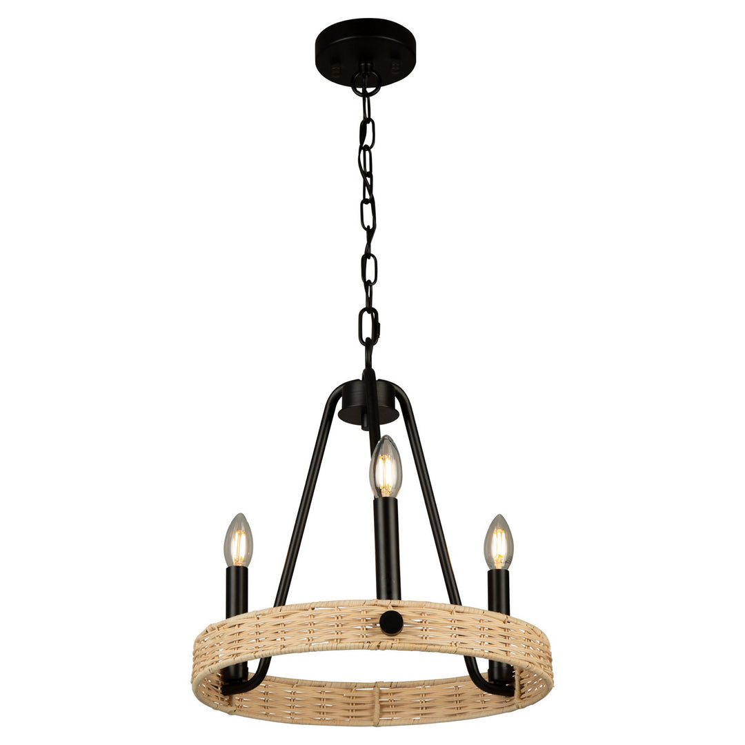 Artcraft Canada - AC11713BK - Three Light Chandelier - Perris - Black